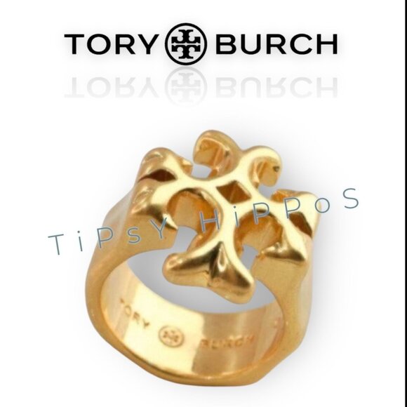 Tory Burch Roxanne Gold Ring - SIZE 8 - Picture 6 of 6